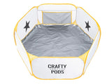 Large Crafty Pod in yellow with grey floor mat