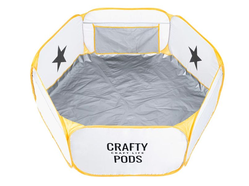 Medium Crafty Pod in yellow with grey floor mat