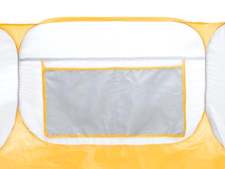Small Crafty Pod in yellow with grey storage pockets